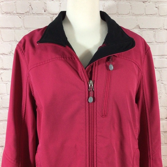 Women’s L.L. Bean Pink & Black Soft Shell Full Zip Jacket - Size Small - Picture 2 of 7